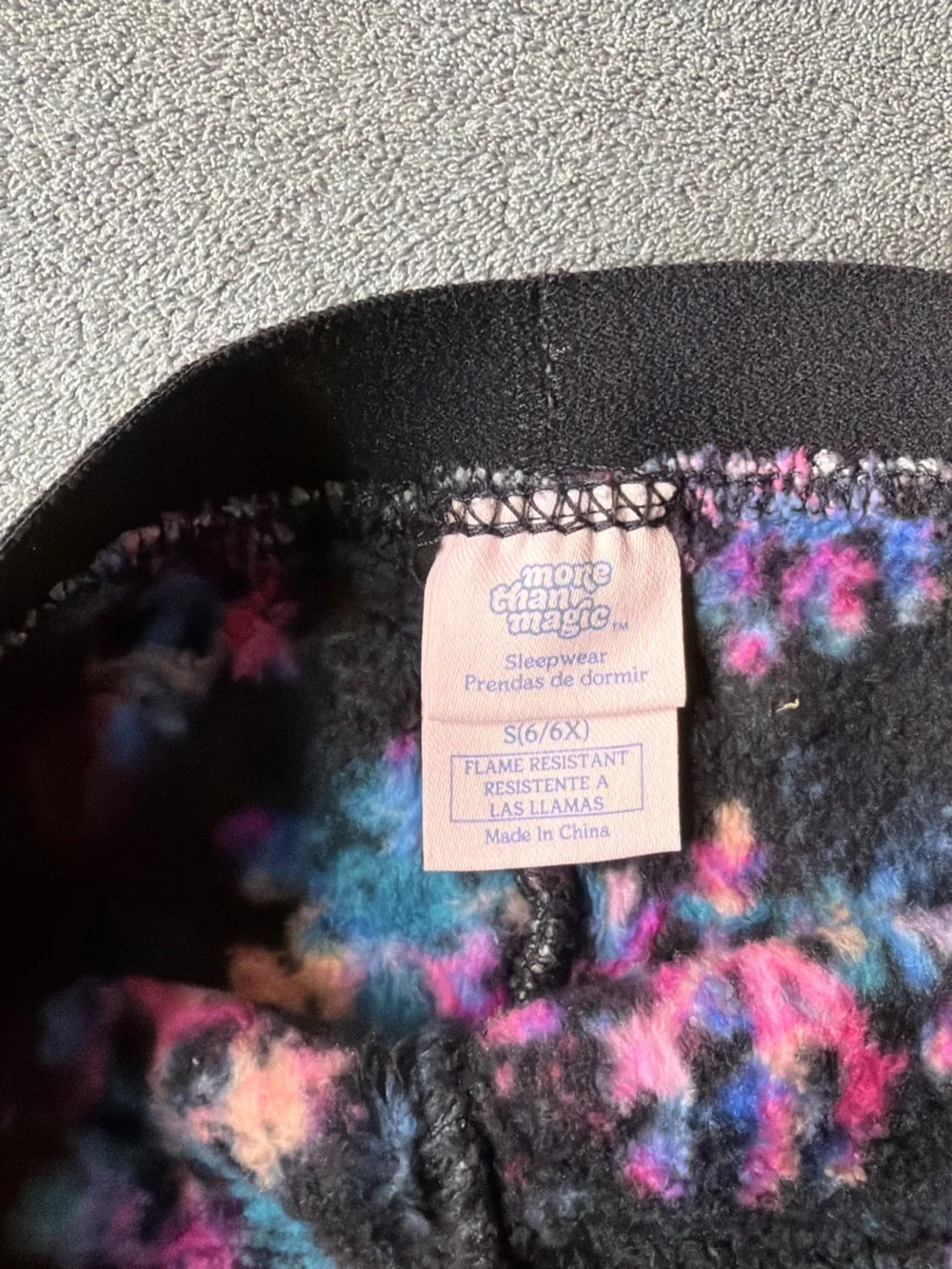 More Than Magic Black Fuzzy Floral Pajama Shorts with Multicolor Snowflake Print